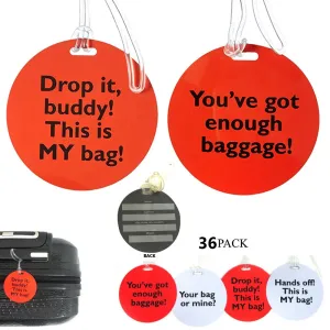 36 Pack Luggage Tags Suitcases PVC Travel Bag Baggage ID Label Tags Mixed Colors