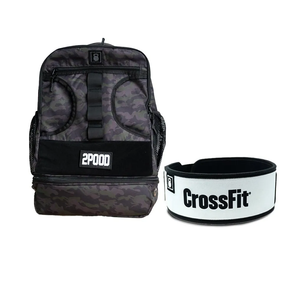 4" CrossFit White Belt & Backpack 3.0 Bundle