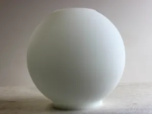 8" Satin Opal Ball Shade with an Open Top and Bottom