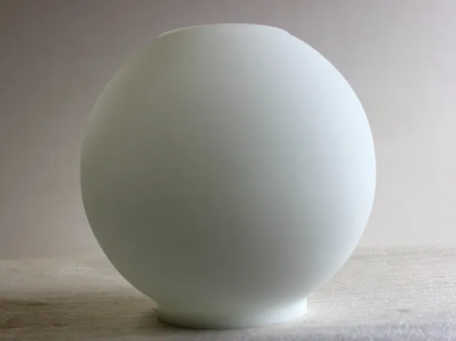 8" Satin Opal Ball Shade with an Open Top and Bottom