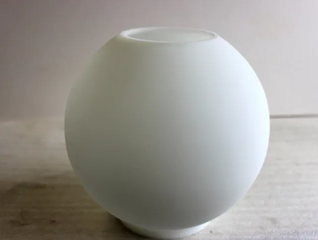 8" Satin Opal Ball Shade with an Open Top and Bottom