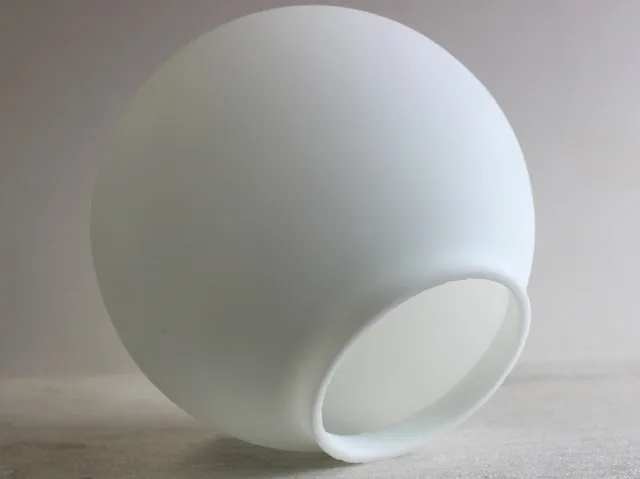 8" Satin Opal Ball Shade with an Open Top and Bottom