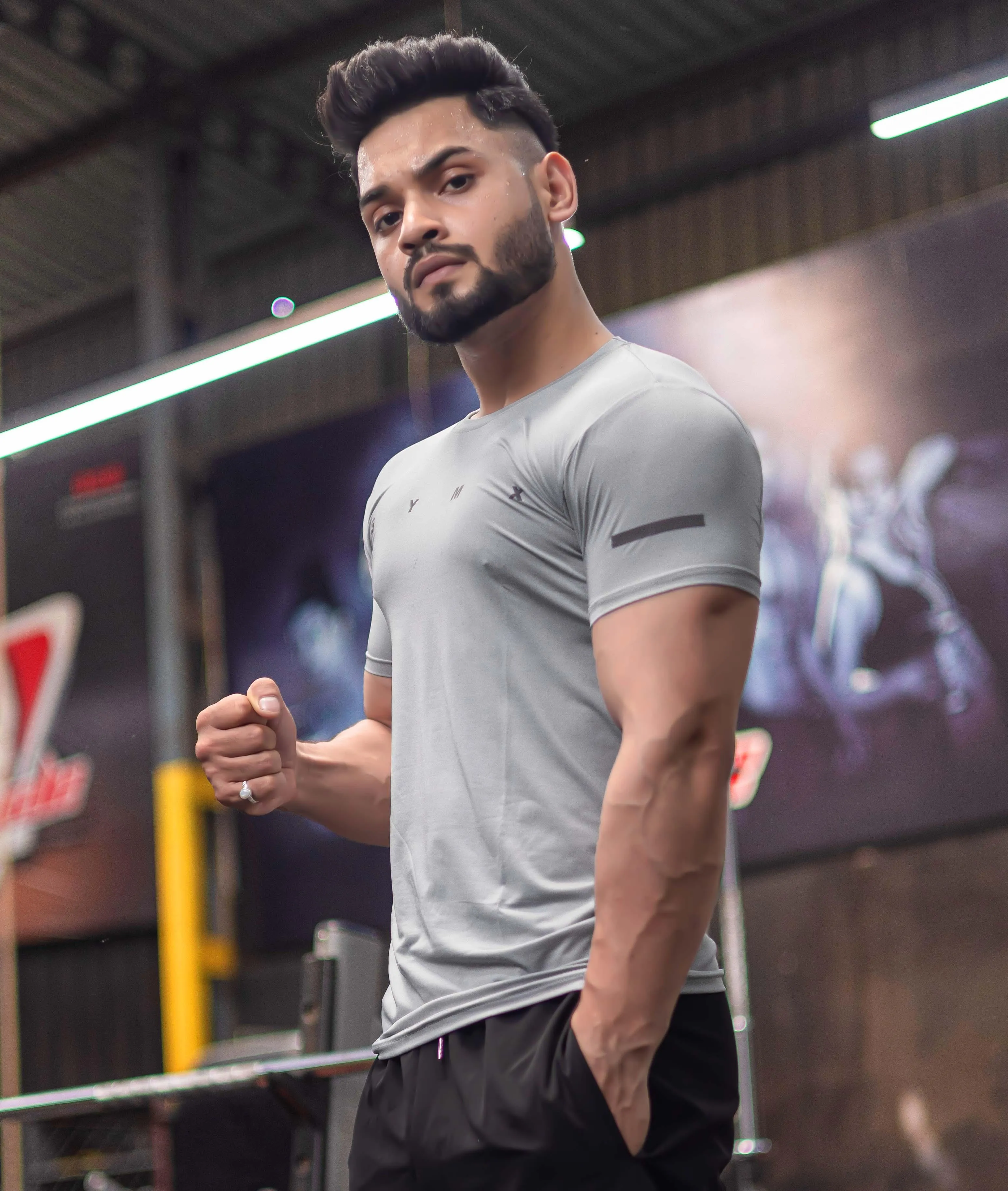 Ace GymX Tees: Light Grey