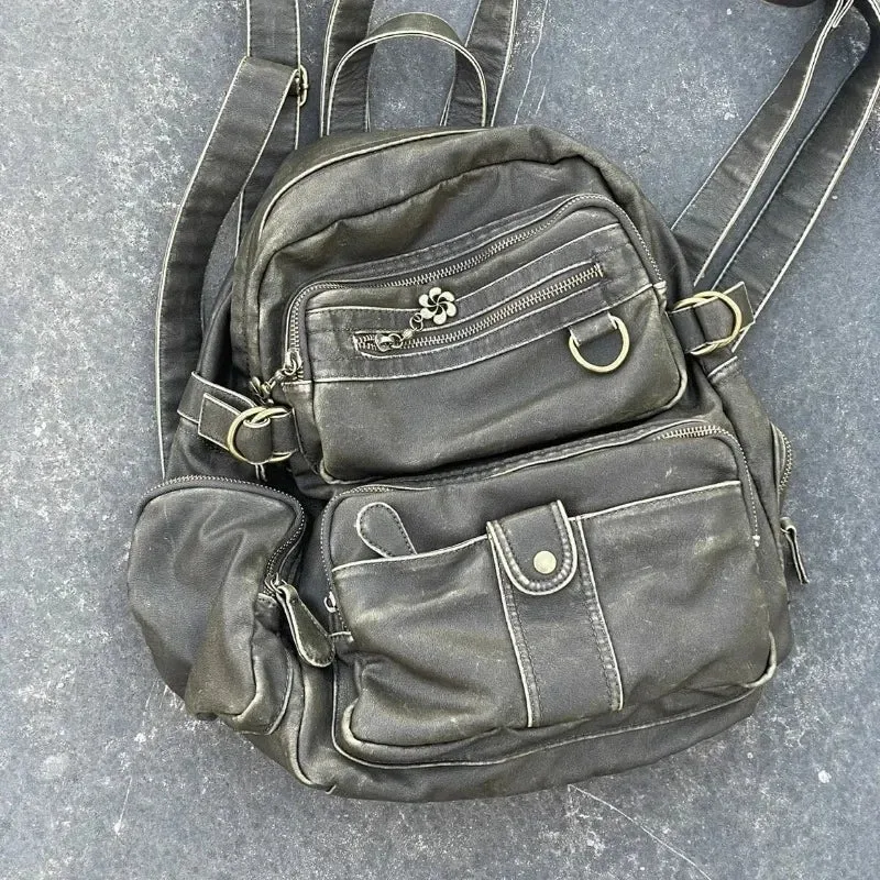 Amozae-Fall Outfits Streetwear y2k 90s Fashion Gothic  Vintage Y2k Womens Backpack Brown Original Casual Large Capacity Leather Men Travel Backpack Designer Fashion Female Bag