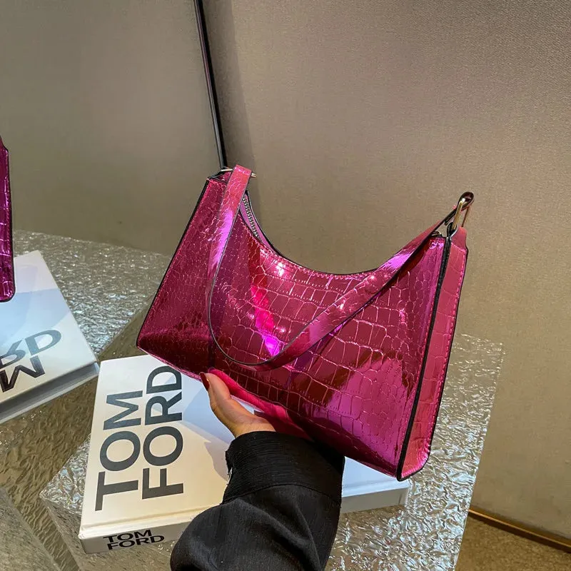 Amozae-Fashion Exquisite Shopping Bag Retro Casual Women Totes Shoulder Bags Female Leather Solid Color Chain Handbag