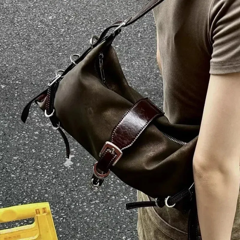Amozae-Vintage Korean All Match Streetwear Handbags Fashion Grunge Casual Shoulder Bags Y2k Aesthetic Ins Simple Crossbody Bags Trendy