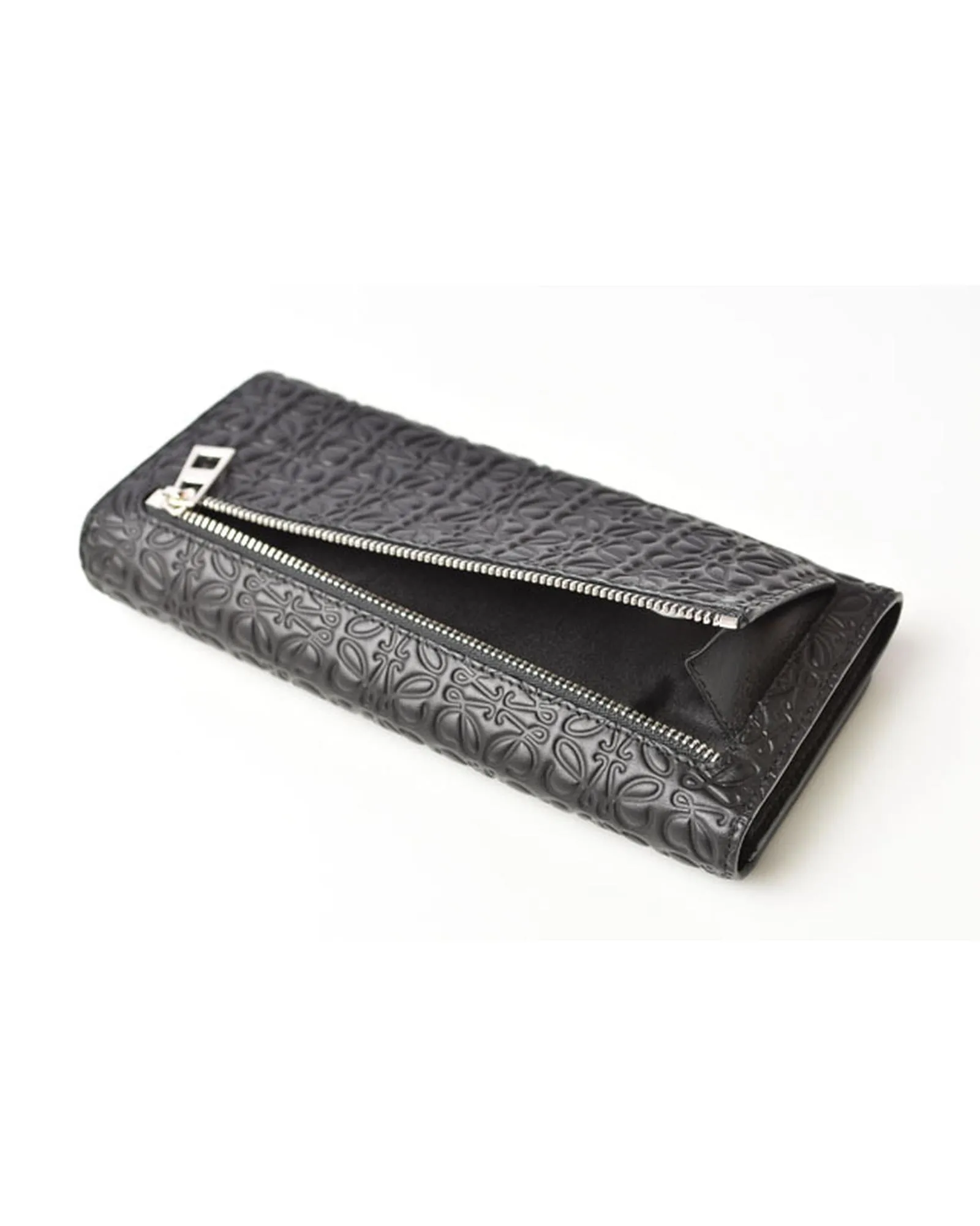 Anagram Calfskin Long Wallet in Black by Loewe
