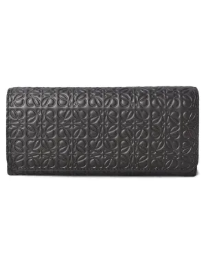 Anagram Calfskin Long Wallet in Black by Loewe