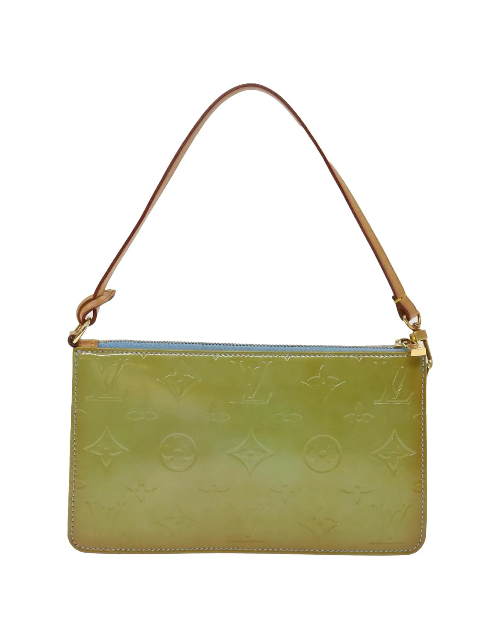 Baby Blue Patent Leather Accessory Pouch