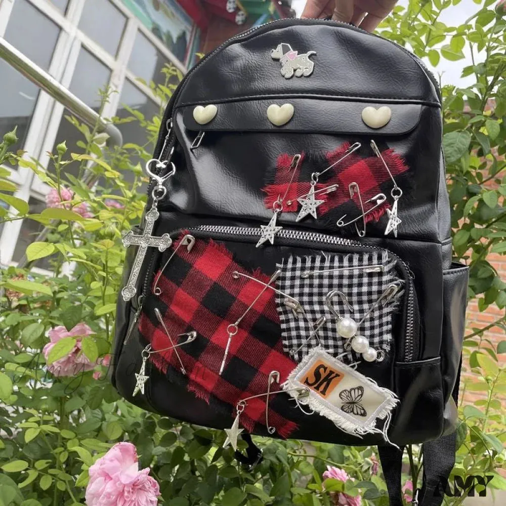 Bag Star Large Harajuku School Leather PU Punk Patch Capacity Gothic Y2K