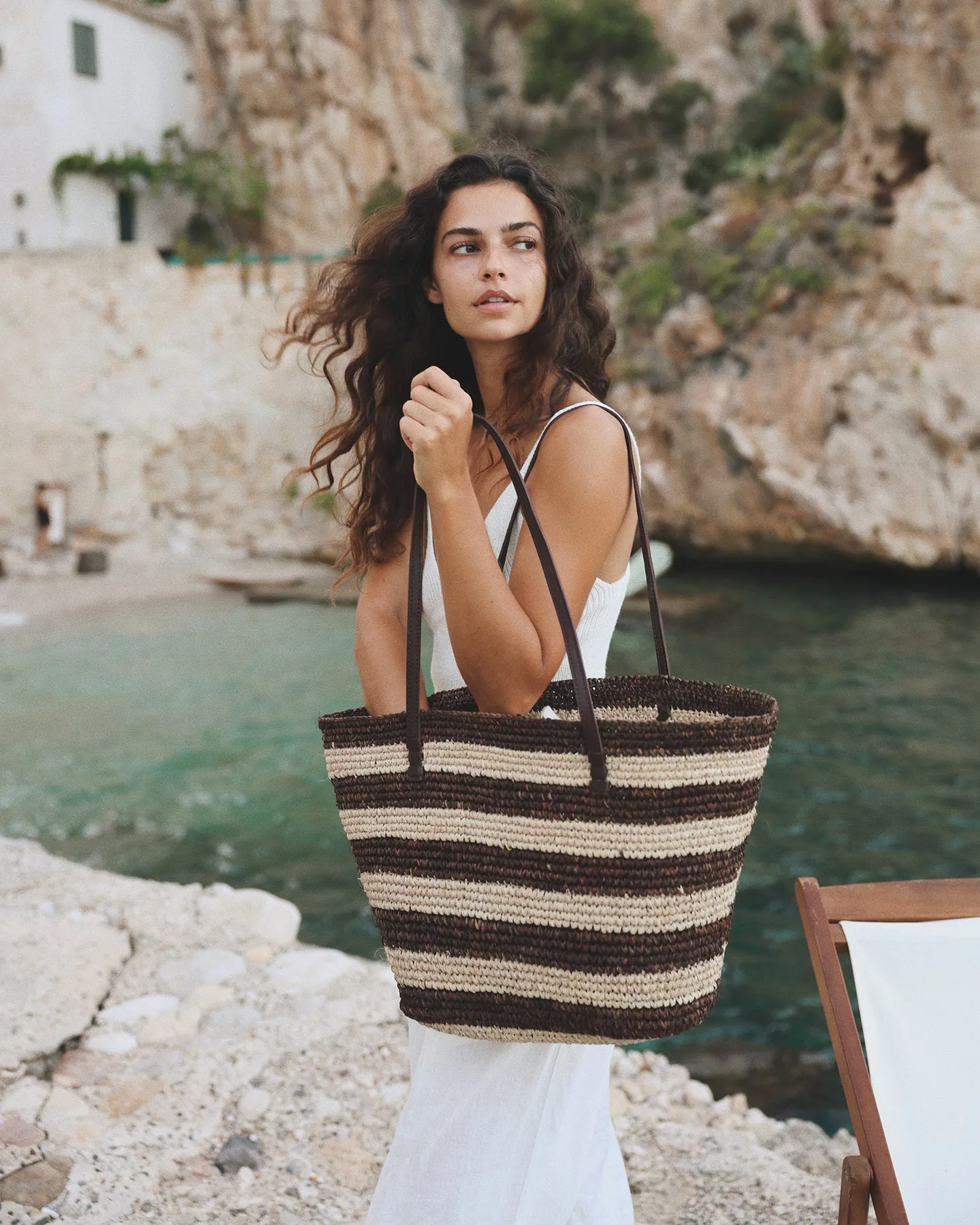Bieno Tote in Black Stripe