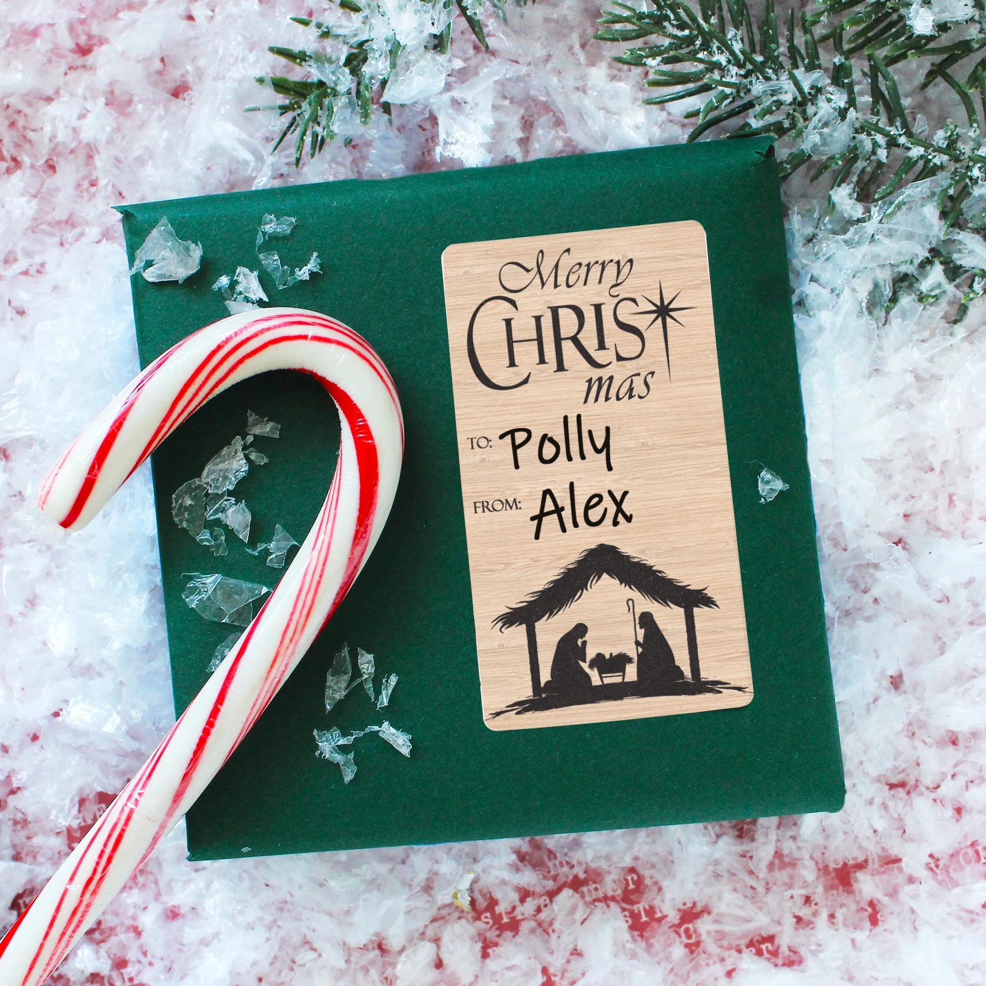 Christmas Gift Tag Stickers: Christian Nativity Silhouette - 75 Stickers