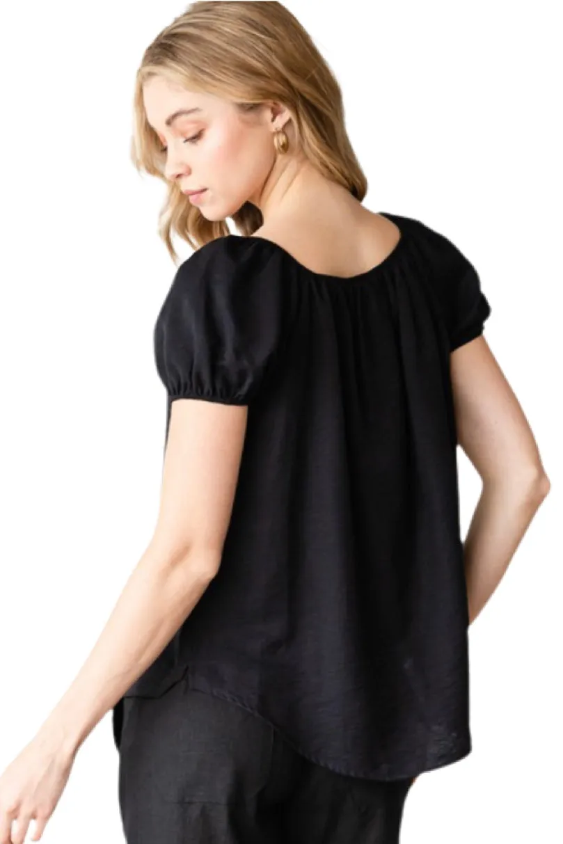 Front Button Blouse Style 5688 in Sage, Black or Pink