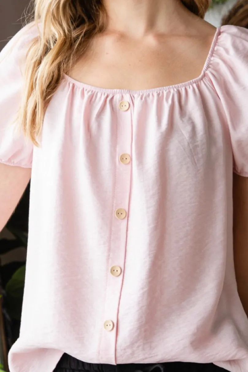 Front Button Blouse Style 5688 in Sage, Black or Pink
