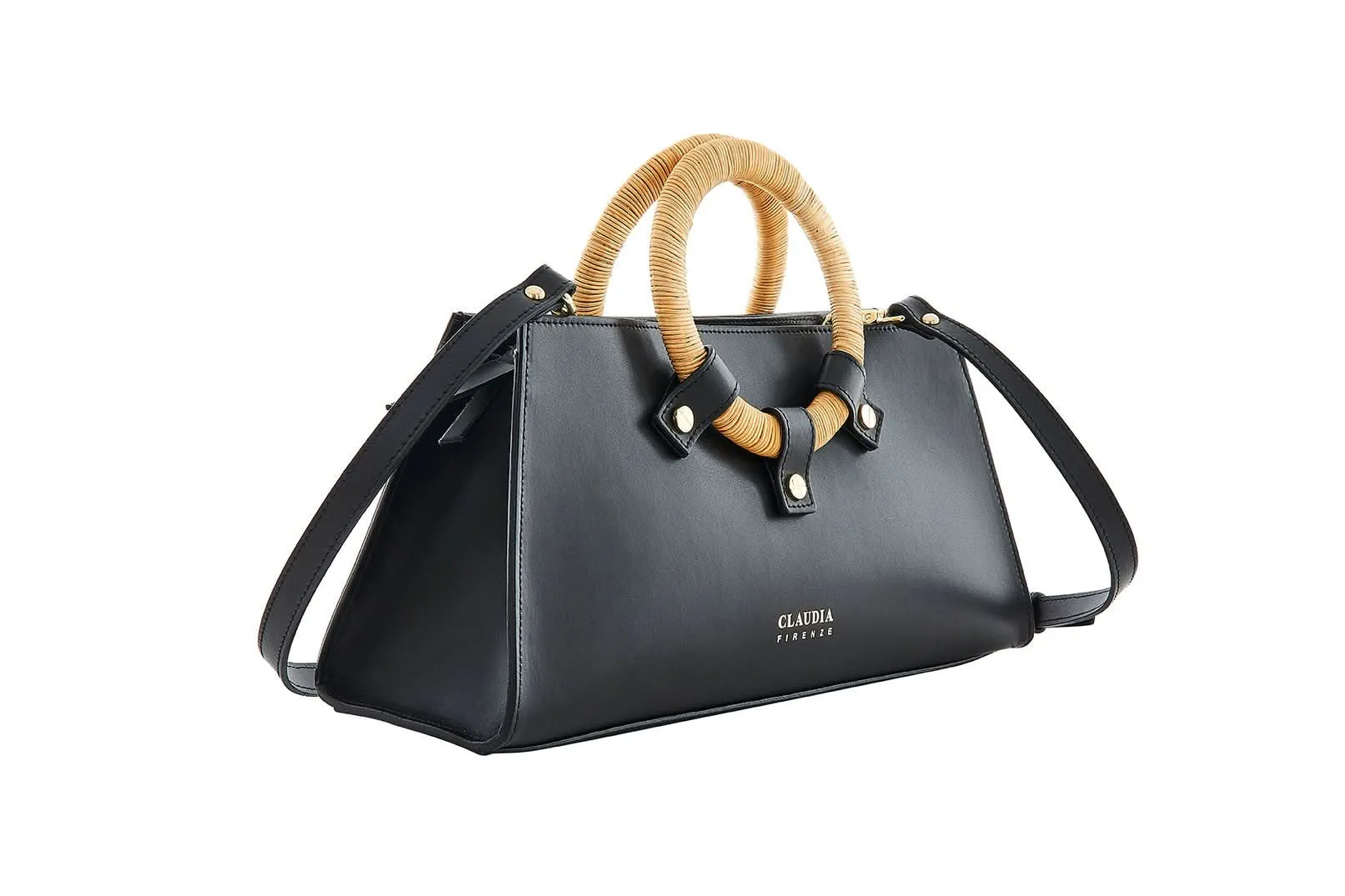 GRETA Calf Leather Top Handle Bag by Claudia Firenze