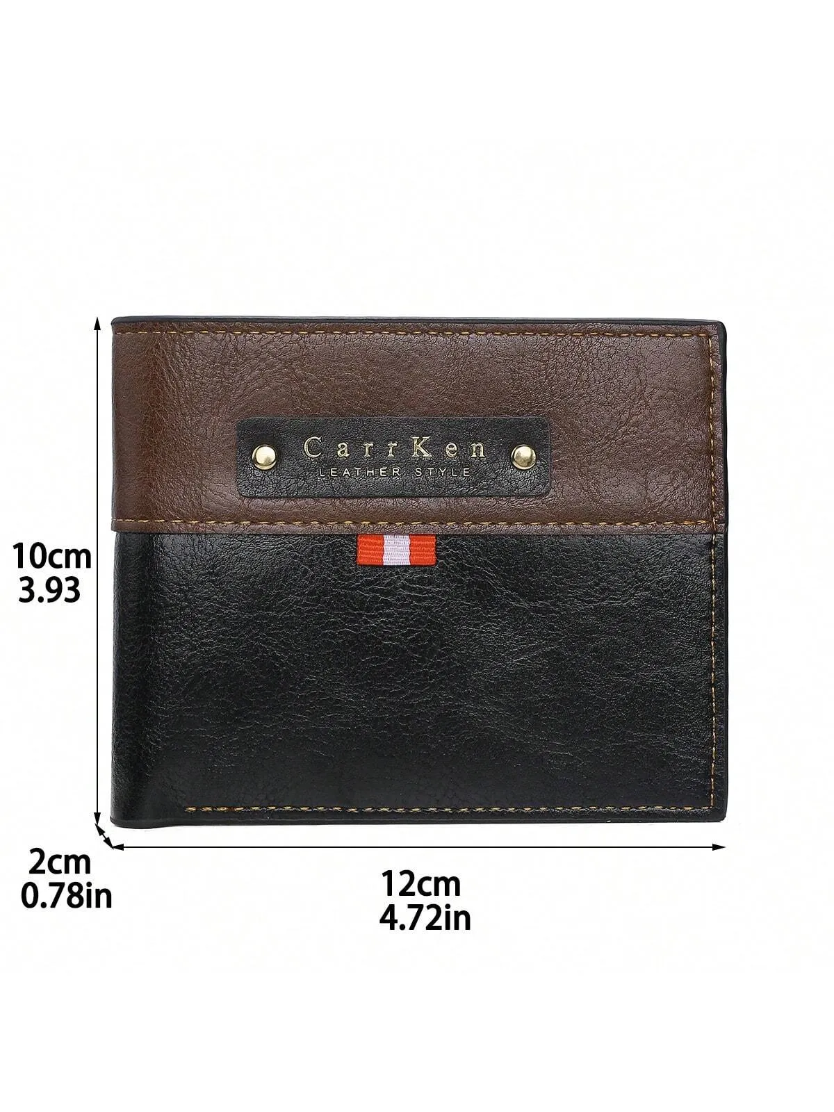 Men's Retro Fashion Color Block Short Wallet, Horizontal Large Capacity Card & Id Holder, Gift For Men