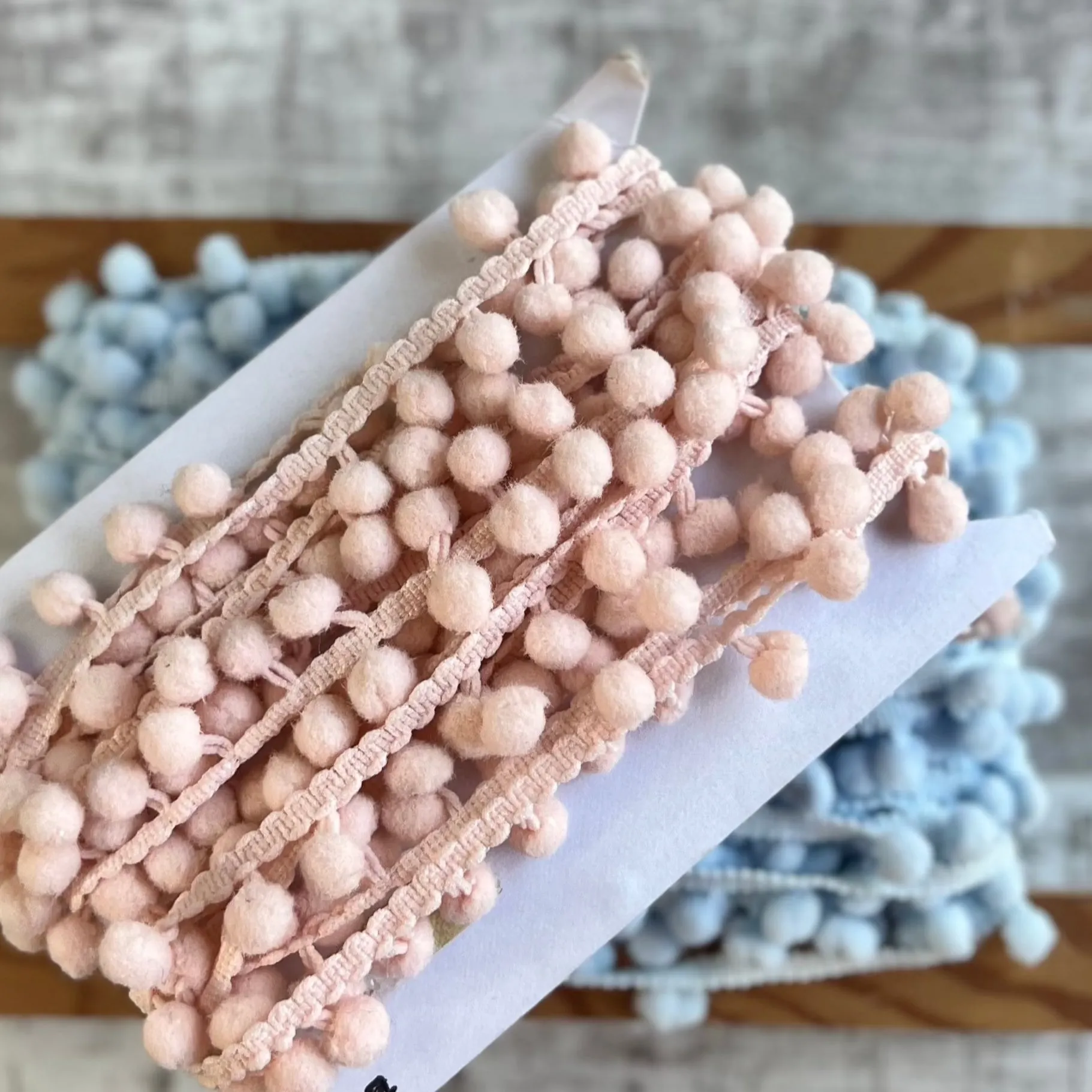 Mini Raspberry Pom Pom Trim (7mm) per metre
