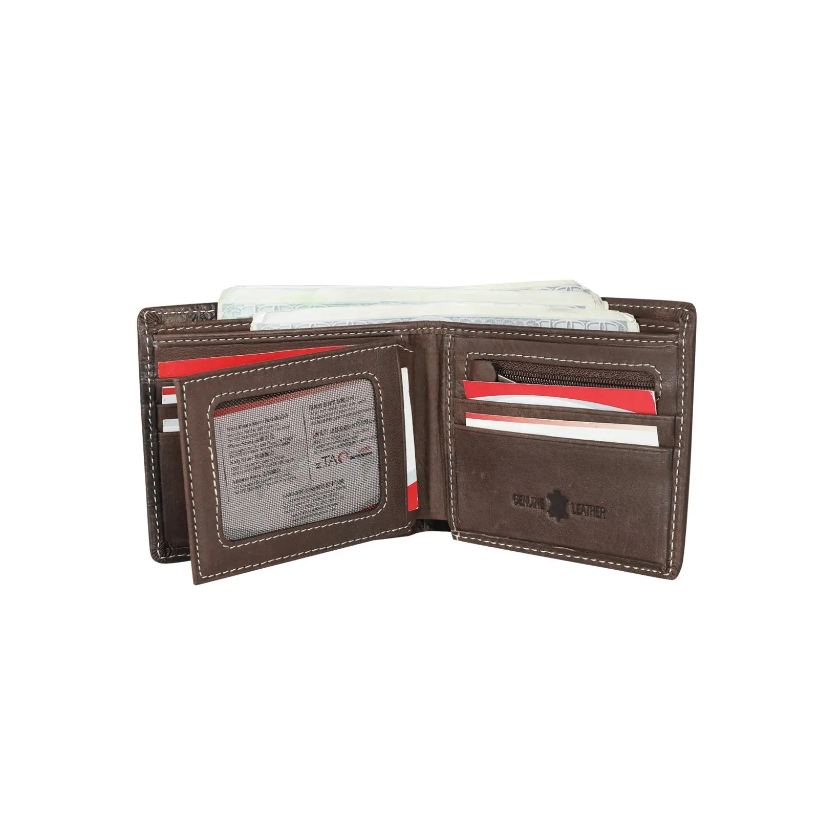 Montana West Mens Genuine Tooled Leather Collection Wallet - Coffee - MWSW028CF