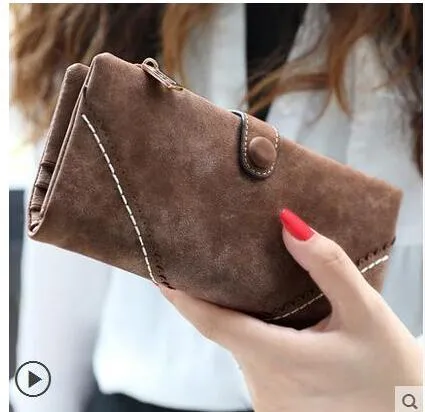 New Fashion Retro Matte Stitching Wallet
