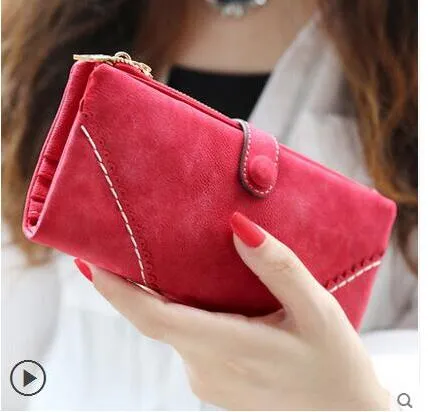 New Fashion Retro Matte Stitching Wallet