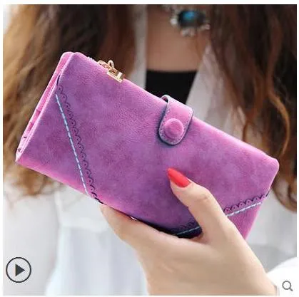New Fashion Retro Matte Stitching Wallet