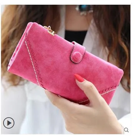 New Fashion Retro Matte Stitching Wallet
