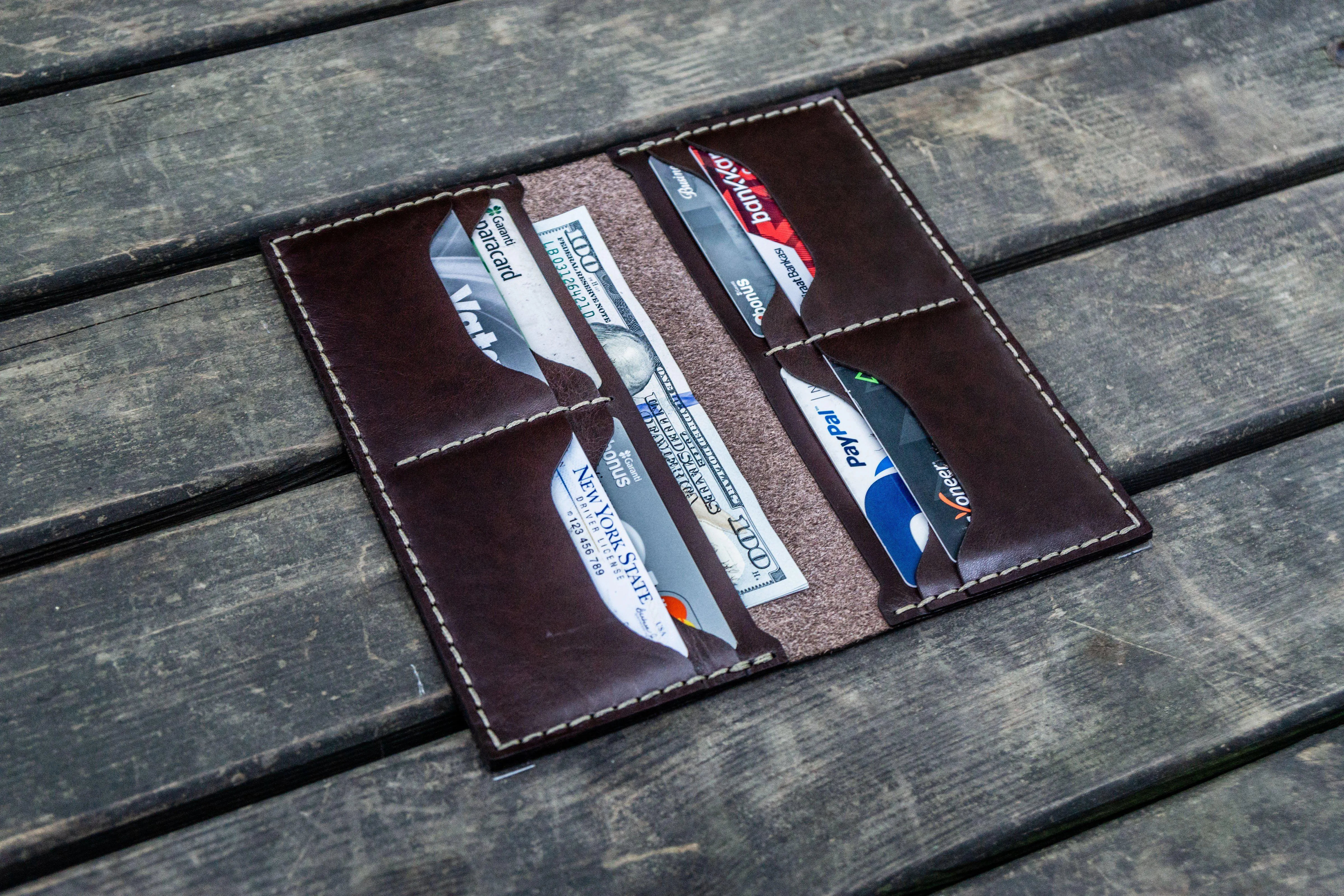 No.49 Handmade Leather Women Wallet - Dark Brown
