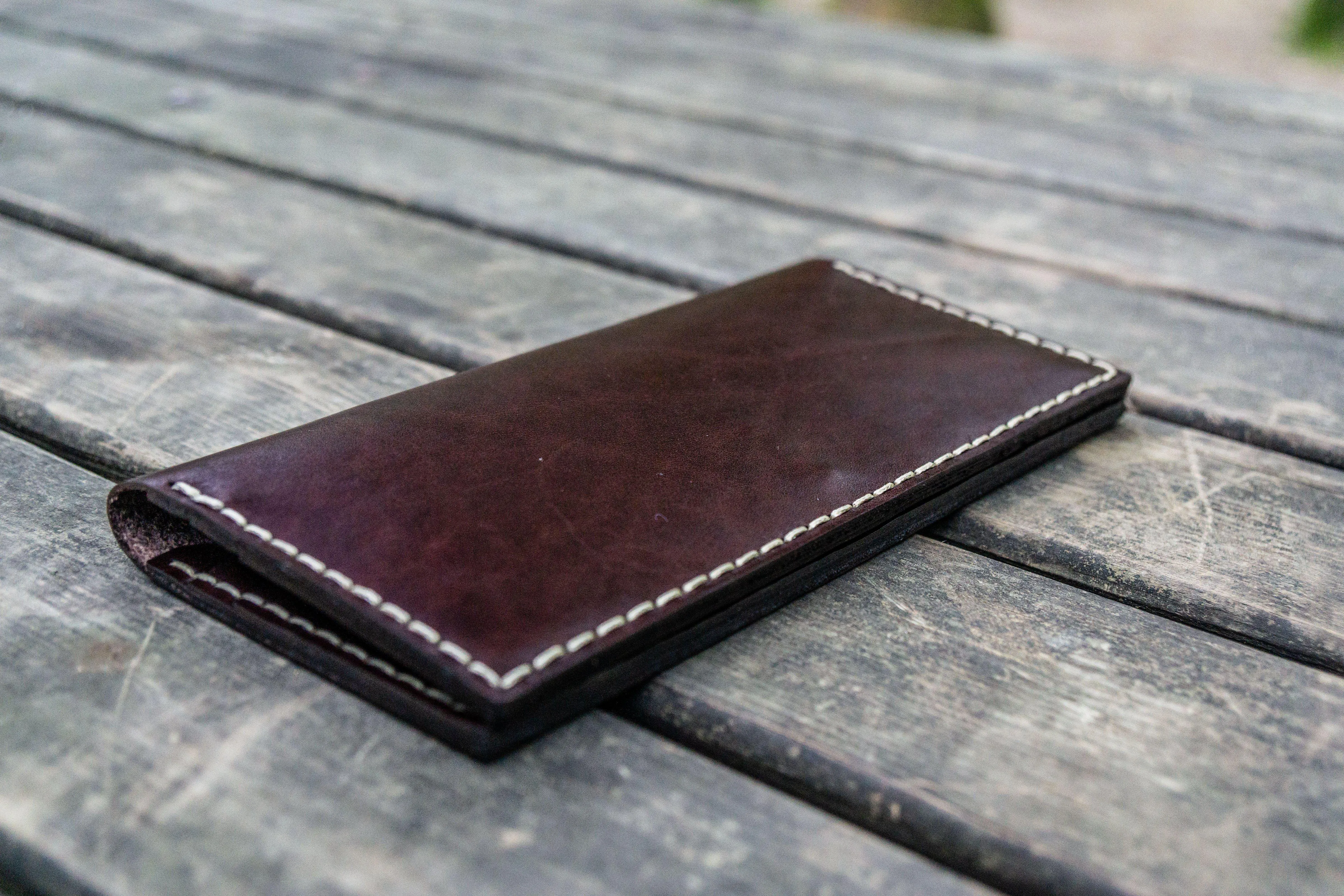 No.49 Handmade Leather Women Wallet - Dark Brown