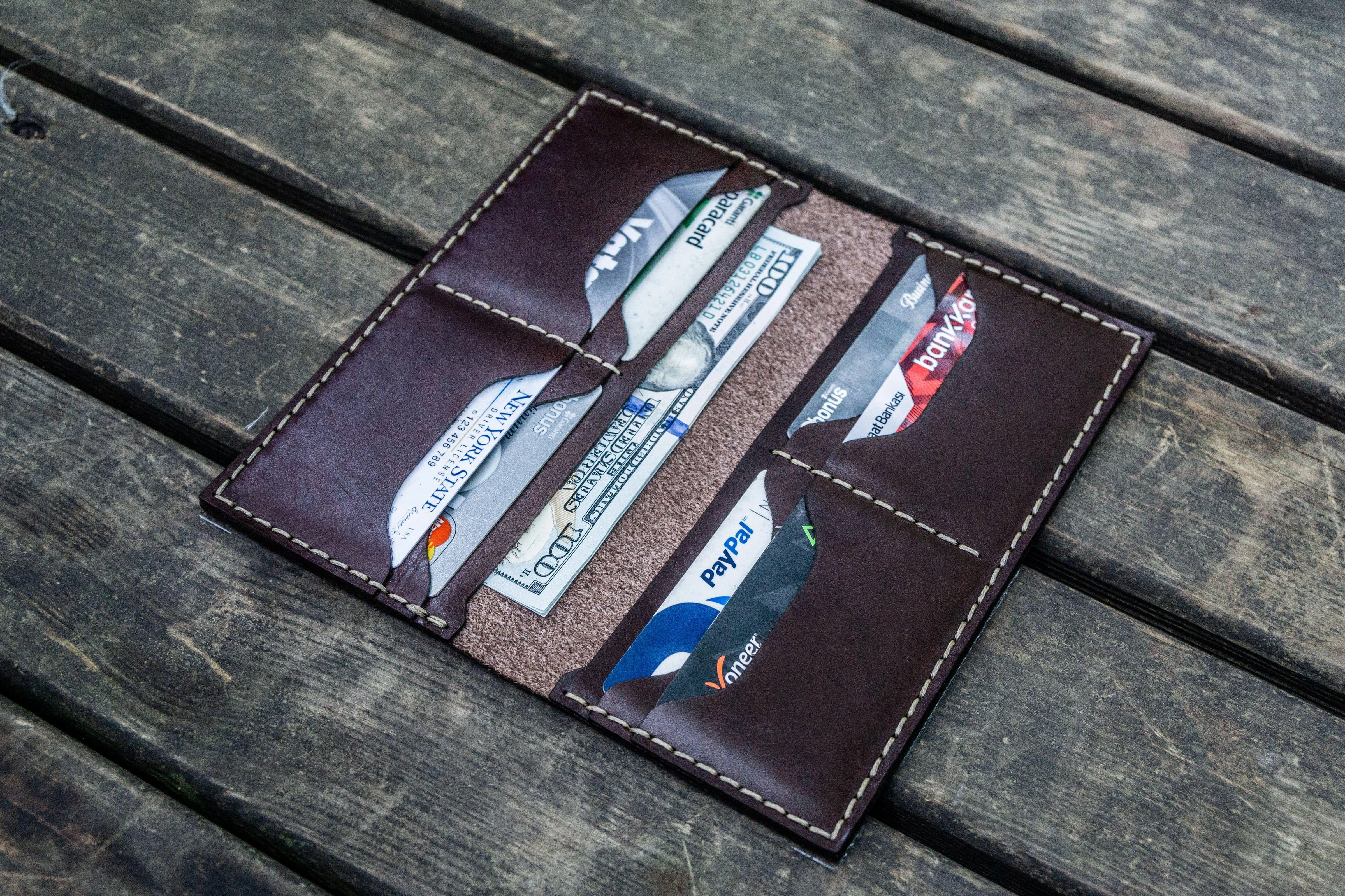 No.49 Handmade Leather Women Wallet - Dark Brown