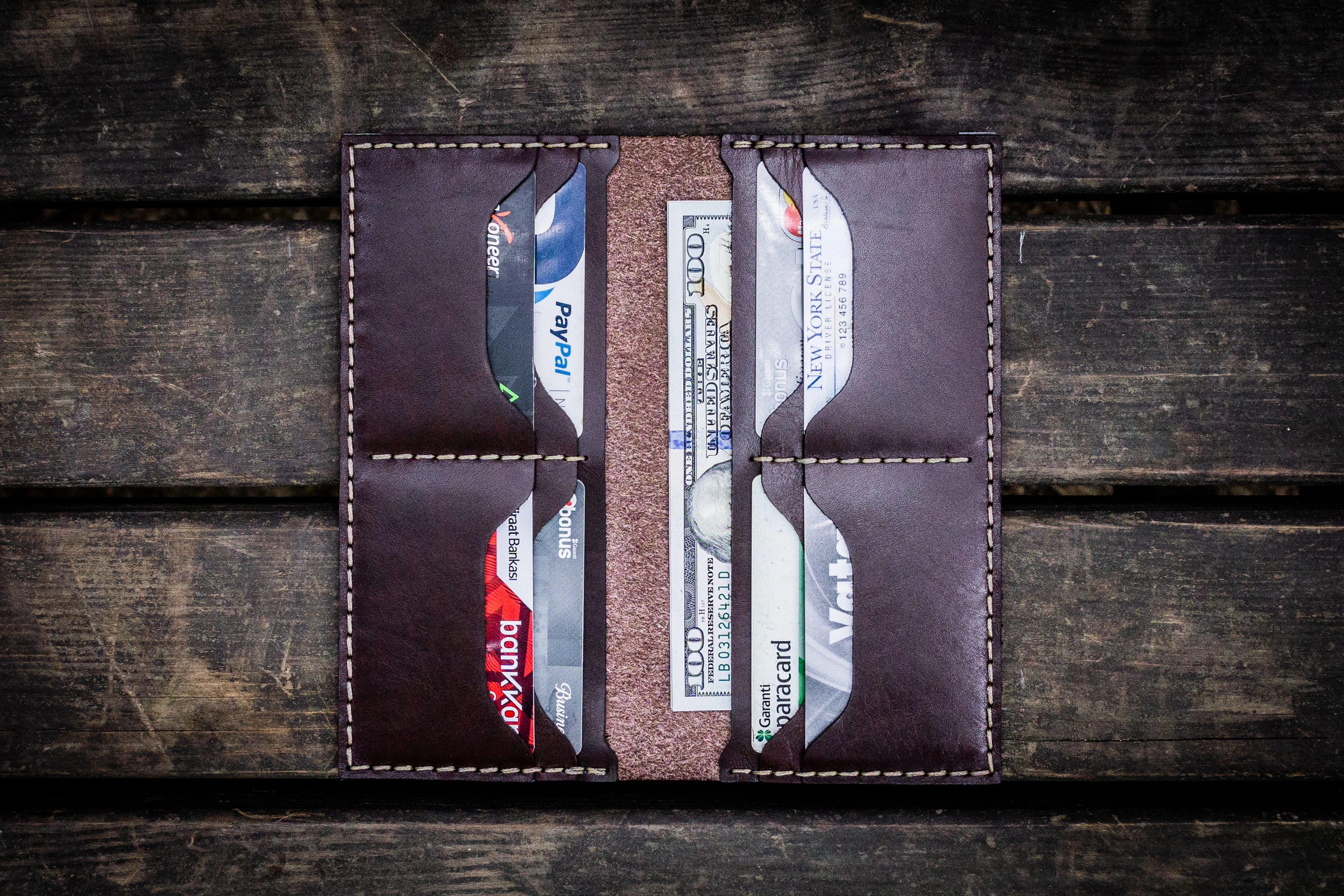 No.49 Handmade Leather Women Wallet - Dark Brown