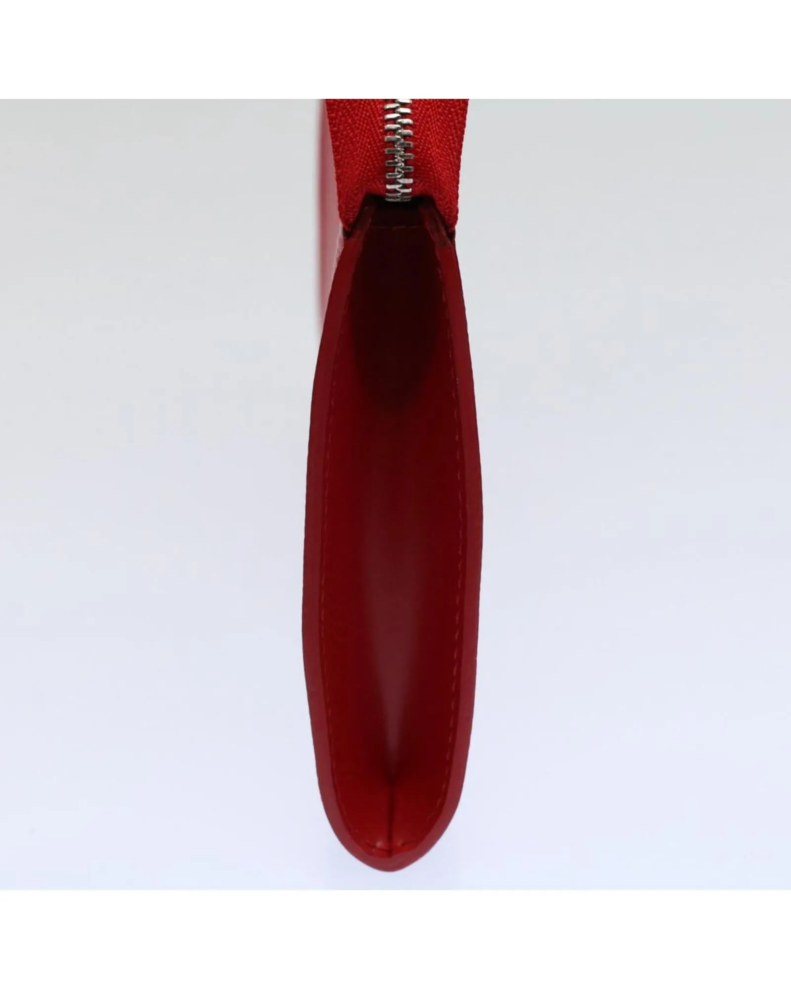 Red Epi Leather Accessory Pouch with Dust Bag and Box