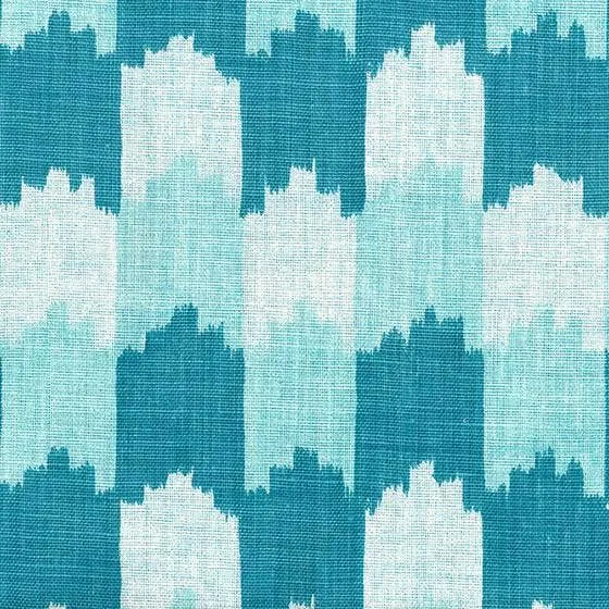 Standard Wallet: Natural Burst Block Print Linen