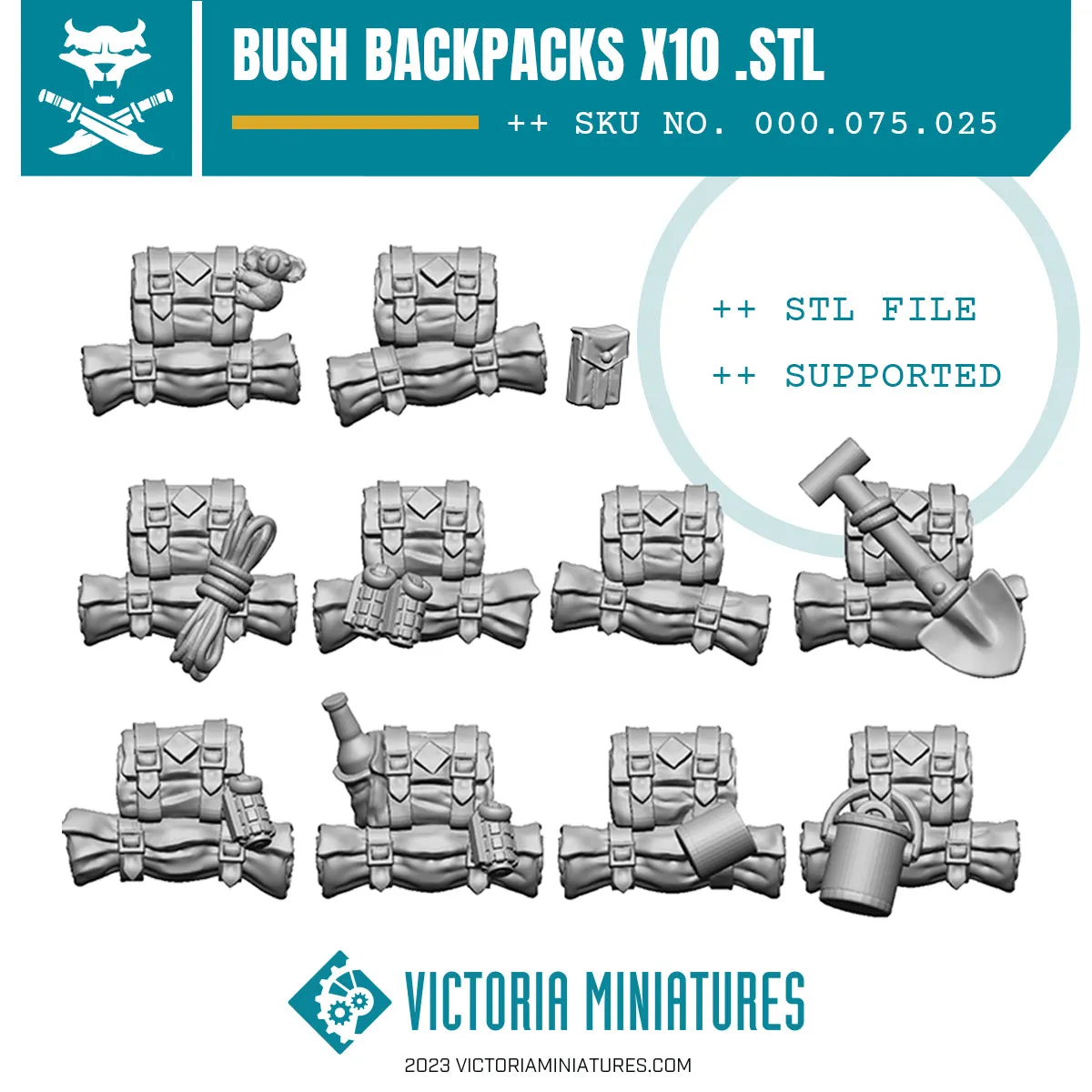 Van Diemen's World Devils Backpacks x10 .STL Download