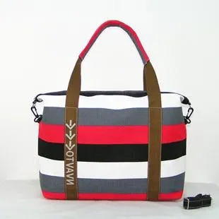 Women Canvas Messenger Bag Female Shoulder Bags Ladies Beach Top-Handle Bags Stripe Tote Shopping Purse Bolsa Large Handbags
